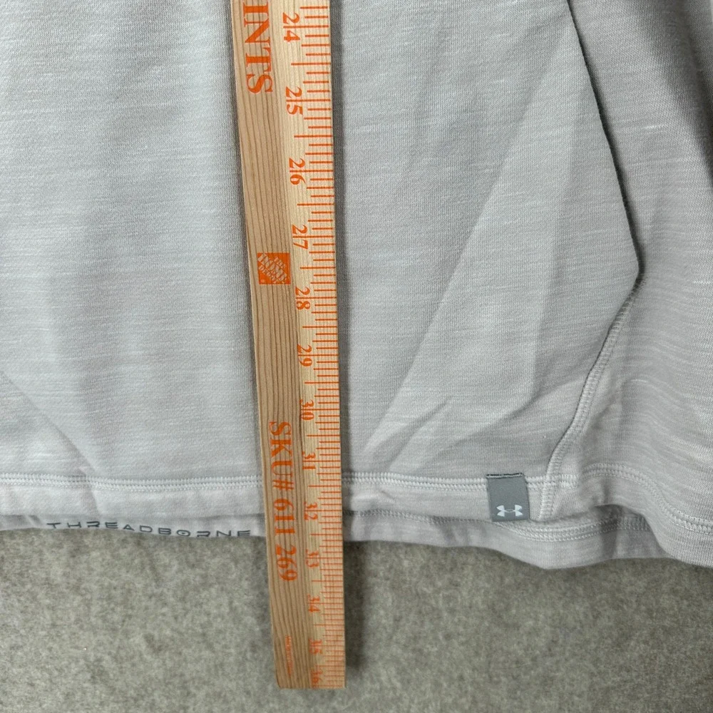 Under Armour Threadborne‎ Hoodie Gray Loose Fit Long Sleeve Henley Pockets 2XL - Picture 11 of 12